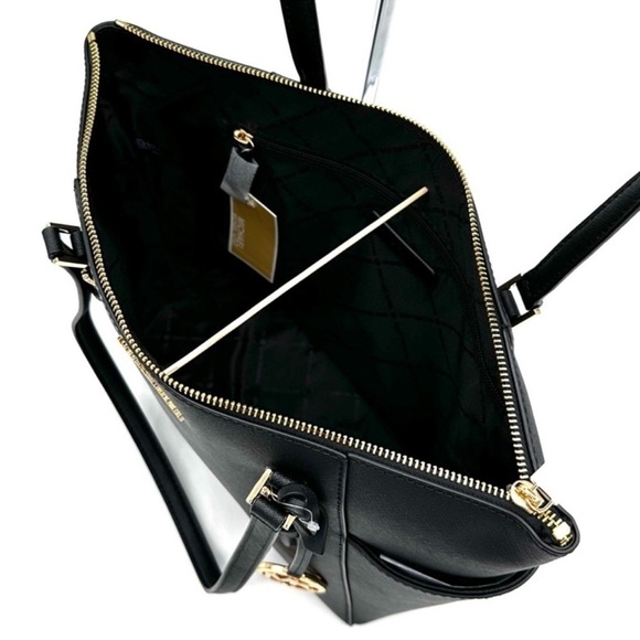 Michael Kors Large Charlotte Tote Bag & Large Double Zip Wallet Black - Picture 8 of 14